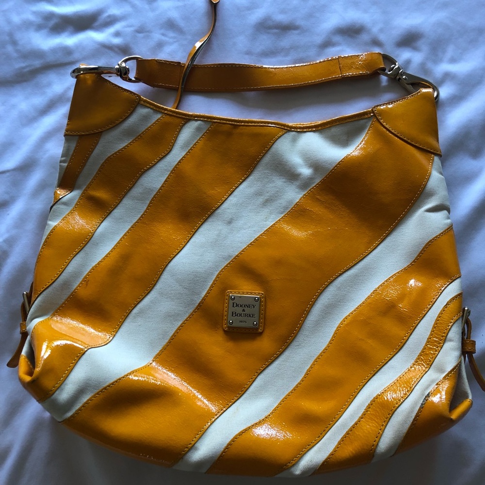 Zebra Yellow White Dooney & Burke Purse